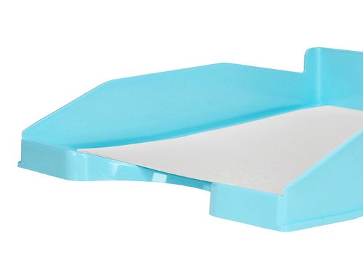 Bandeja sobremesa plastico q-connect celeste opaco 240x70x340mm