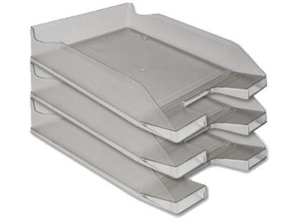 Bandeja Sobremesa Plastico Q-Connect Gris Oscuro Transparente