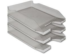 Bandeja Sobremesa Plastico Q-Connect Gris Oscuro Transparente