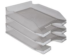 Bandeja Sobremesa Plastico Q-Connect Gris Oscuro Transparente