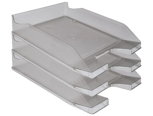 Bandeja Sobremesa Plastico Q-Connect Gris Oscuro Transparente