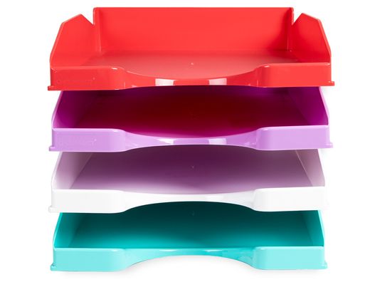 Bandeja sobremesa plastico q-connect lavanda opaco