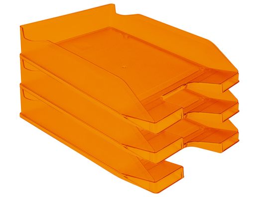 Bandeja Sobremesa Plastico Q-Connect Naranja Transparente