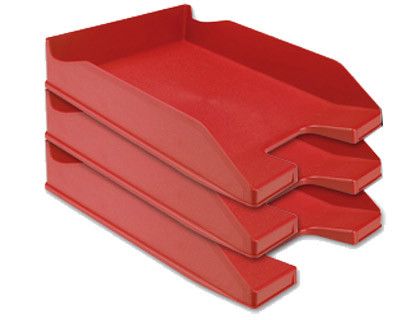 Bandeja Sobremesa Plastico Q-Connect Rojo Opaco