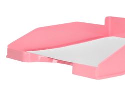 Bandeja sobremesa plastico q-connect rosa pastel opaco 240x70x340mm