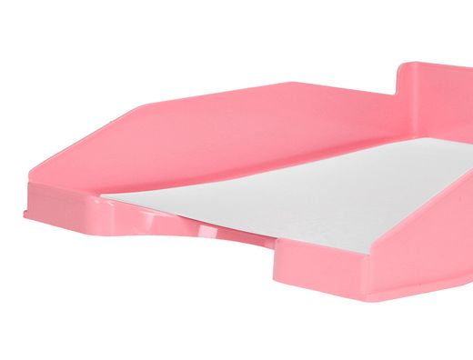 Bandeja sobremesa plastico q-connect rosa pastel opaco 240x70x340mm