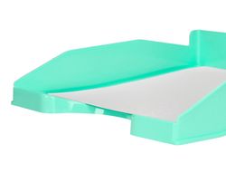 Bandeja sobremesa plastico q-connect verde menta opaco 240x70x340mm