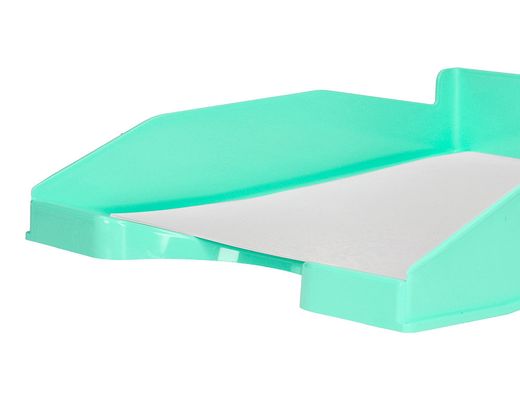 Bandeja sobremesa plastico q-connect verde menta opaco 240x70x340mm