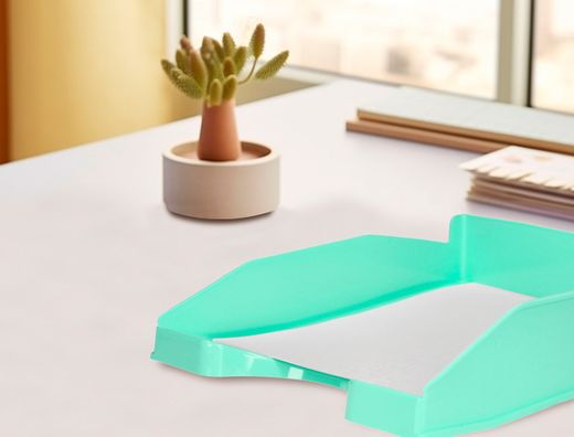 Bandeja sobremesa plastico q-connect verde menta opaco 240x70x340mm