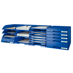 Bandejas Leitz Plus JUMBO. Formato vertical gran capacidad, azul