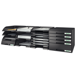 Bandejas Leitz Plus STANDARD. Opacas. Formato vertical, negro
