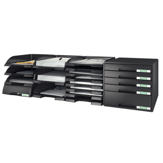 Bandejas Leitz Plus STANDARD. Opacas. Formato vertical, negro