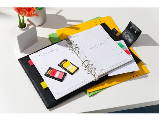 Banderitas separadoras post-it pequeńa 11,9x43,2 mm dispensador 60 hojas+40 hojas gratis 5 colores surtidos