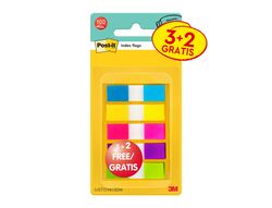 Banderitas separadoras post-it pequeńa 11,9x43,2 mm dispensador 60 hojas+40 hojas gratis 5 colores surtidos