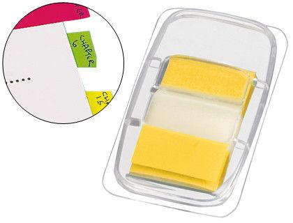 Banderitas Separadoras Q-Connect Amarillas Dispensador de 50