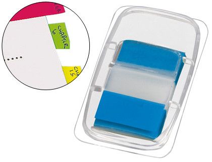 Banderitas Separadoras Q-Connect Azules Dispensador de 50
