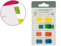 Banderitas Separadoras Q-Connect Dispensador 4 Colores 36 Hojas Por Color