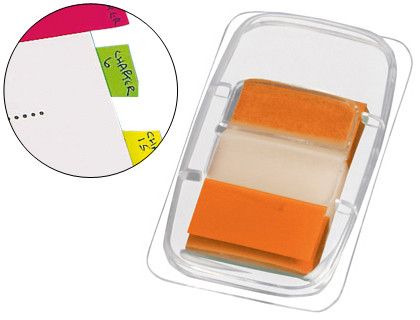 Banderitas Separadoras Q-Connect Naranjas Dispensadorde 50