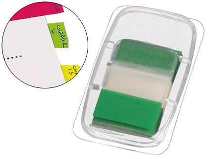 Banderitas Separadoras Q-Connect Verdes Dispensador de 50