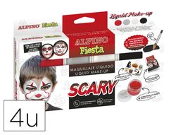 Barra de maquillaje alpino scary caja de 4 colores surtidos + pincel + folleto