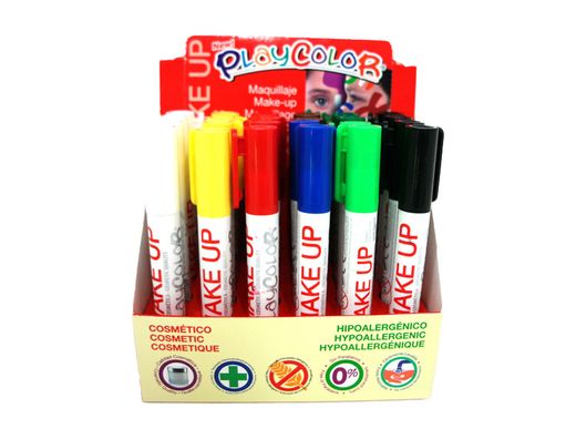 Barra de maquillaje playcolor make up basic expositor de 24 unidades colores surtidos
