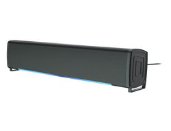 Barra de sonido q-connect para pc con iluminación led color negro