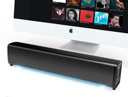 Barra de sonido q-connect para pc con iluminación led color negro