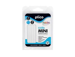 Barra termofusible plico mini translucida 8 mm de diamero x 100 mm de alto blister 22 unidades