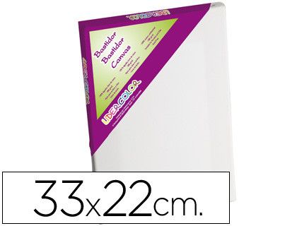 Bastidor Lidercolor 4P Lienzo Grapado Lateral Algodon 100% Marco Pawlonia 1,8X3,8 cm Bordes Madera 33X22 Cm