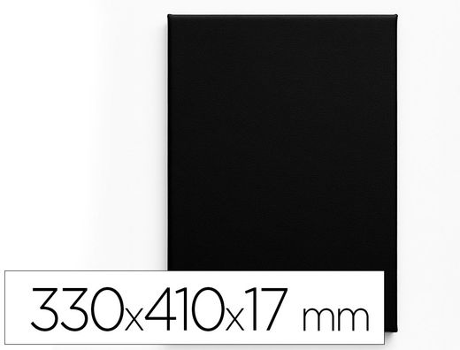 Bastidor negro liderpapel 6f lienzo grapado parte trasera algodon 100% 33x41 cm gramaje 320g/m2 certificado fsc