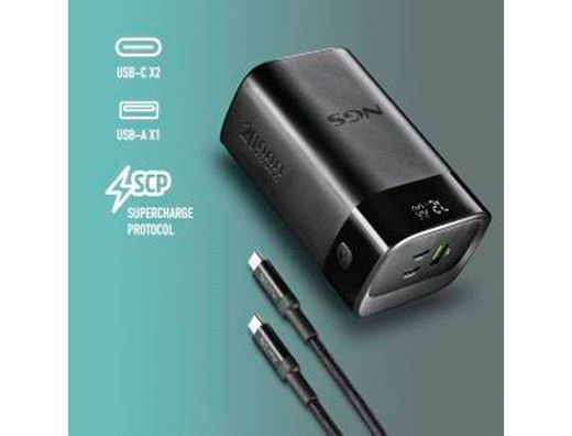 Bateria externa ngs para portatil carga rapida 65w 20000 mah 2xusb-c 1xusb-a
