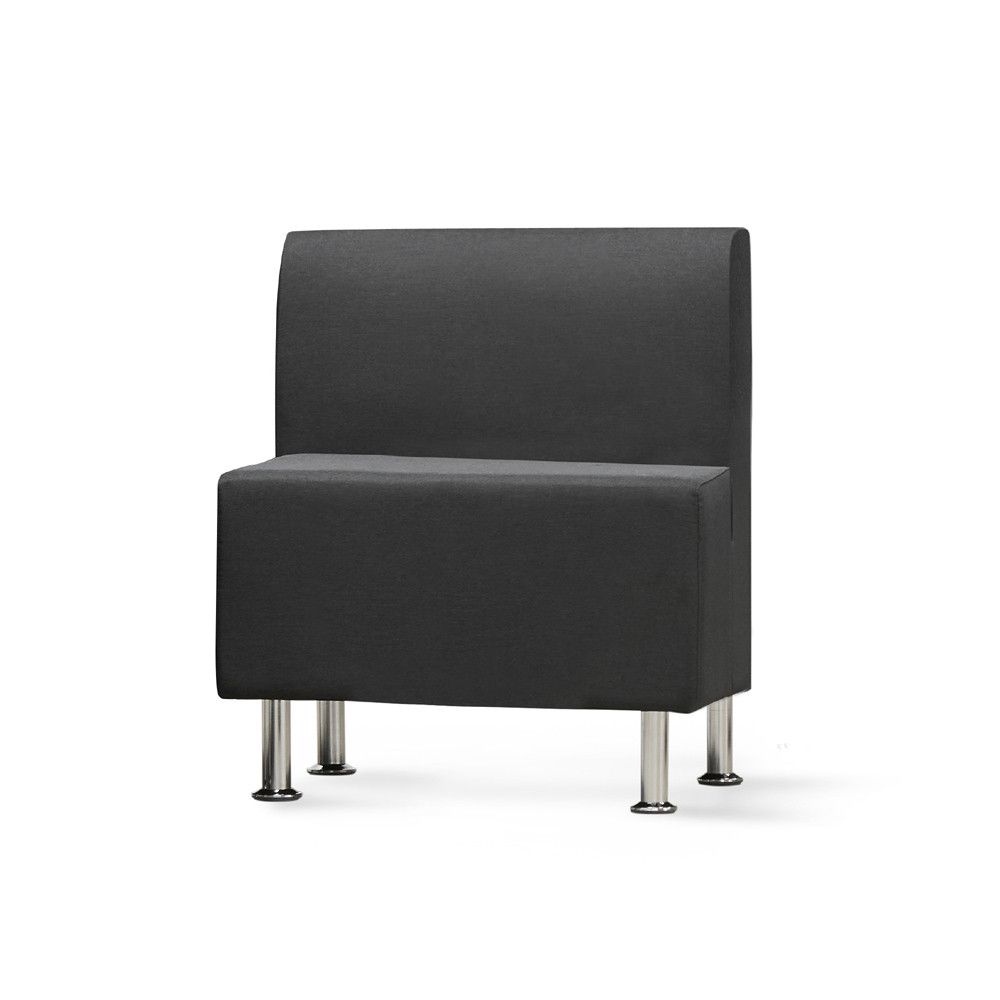 Be Soft Modulo Sillon Central 73,8x66x77 cm. Sofá Central Con Respaldo. Tapizado En Color Negro/Gris. Espuma De Alta Densidad.  Color Negro/Gris.