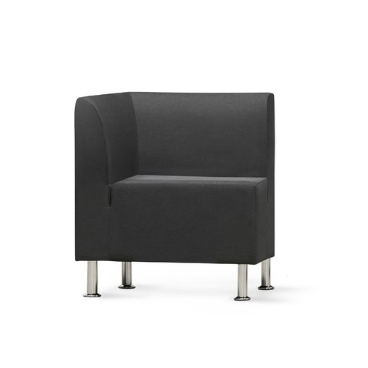 Be Soft Modulo Sillon Corner 66x66x77 cm. Sofá Esquinero Con Respaldo. Tapizado En Color Negro/Gris. Espuma De Alta Densidad.  Color Negro/Gris