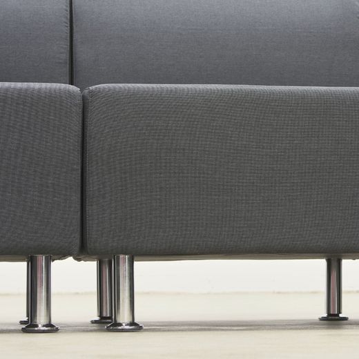 Be Soft Modulo Sillon Derecho 73,8x66x77 cm Sofá Lateral Derecho Con Respaldo. Tapizado En Color Negro/Gris. Espuma De Alta Densidad.  Color Negro/Gris