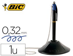BIC Boligrafo con peana retractil 4 cuatro cartuchosde tinta azul