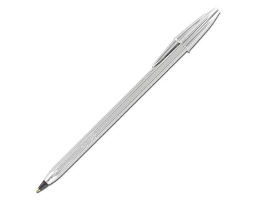 BIC Boligrafo Cristal Celebrate Plata trazo medio Tinta Negra