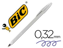 BIC Boligrafo Cristal Celebrate Plata trazo medio Tinta Negra