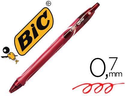 BIC Bolígrafo gel retráctil Gelocity rojo Punta 0,7 mm. 949874