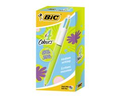 BIC Boligrafo retractil 4 Colores.Azul claro, verde claro, violeta y rosa