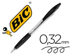 BIC Bolígrafo retractil Atlantis negro.Ancho de trazo: 0,4 mm. Diámetro de bola: 1 mm