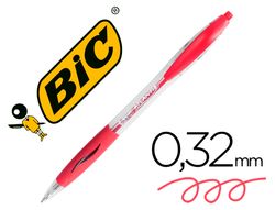 BIC Bolígrafo retractil Atlantis rojo.Ancho de trazo: 0,4 mm. Diámetro de bola: 1 mm