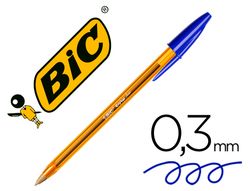 BIC Cristal Boligrafo Fine Cuerpo naranja Trazo 0.3 mm color azul