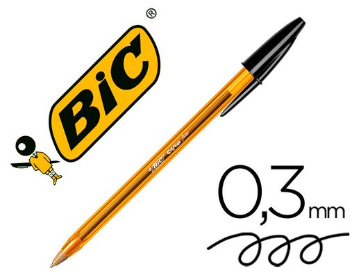 BIC Cristal Boligrafo Fine Cuerpo naranja Trazo 0.3 mm color negro