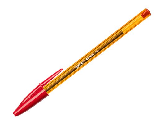 BIC Cristal Boligrafo Fine Cuerpo naranja Trazo 0.3 mm color rojo