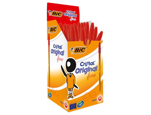 BIC Cristal Boligrafo Fine Cuerpo naranja Trazo 0.3 mm color rojo