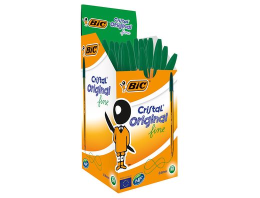 BIC Cristal Boligrafo Fine Cuerpo naranja Trazo 0.3 mm color Verde