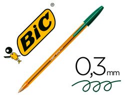 BIC Cristal Boligrafo Fine Cuerpo naranja Trazo 0.3 mm color Verde