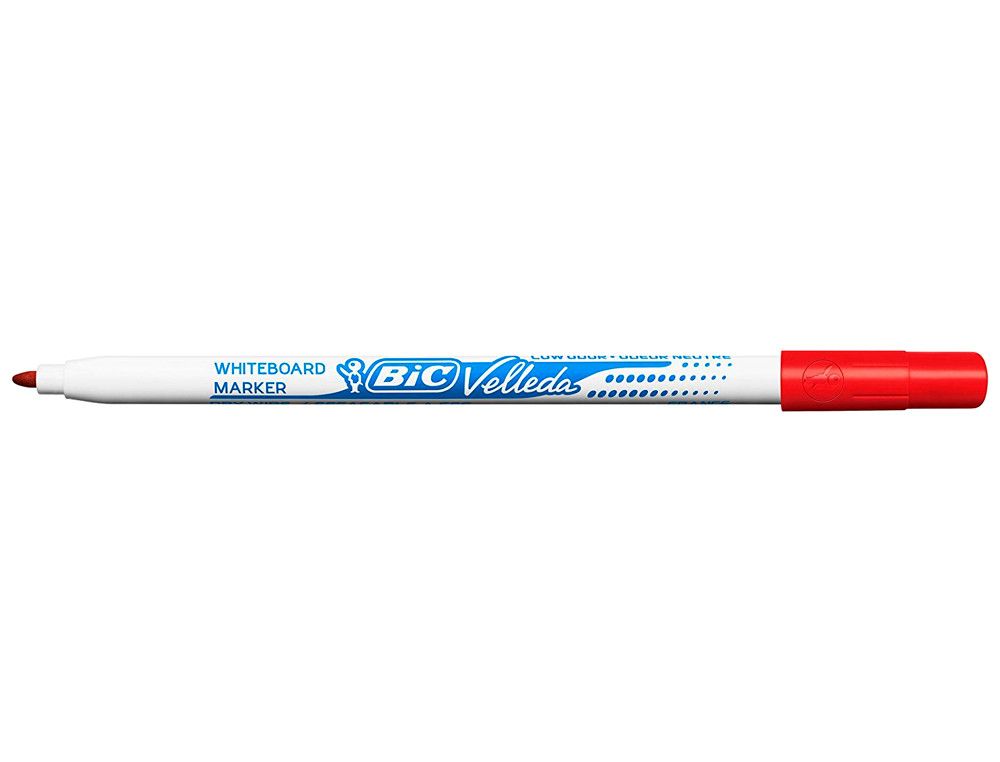 BIC VELLEDA Marcador pizarra blanca 1721 Trazo 1 mm Punta conica Base de alcohol Rojo 841840