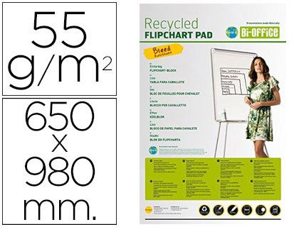 Bloc congreso bi-office papel reciclado 650x980 mm. (55 gr.)