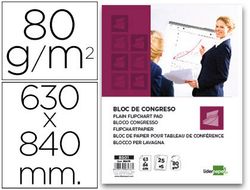 Bloc congreso liderpapel liso 63x84cm 25+5 hojas 80g/m2